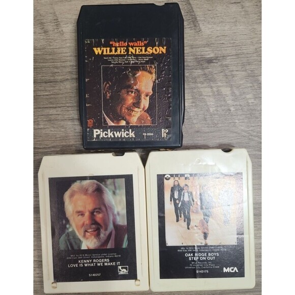 Other - 8 Track Tapes Lot of 3 -Kenny Rogers, Willie Nelson, Oak Ridge Boys Untested